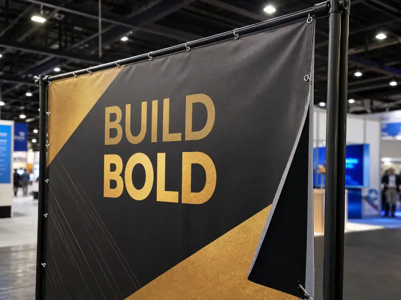 18 oz Blockout Banner shown in a real business setting