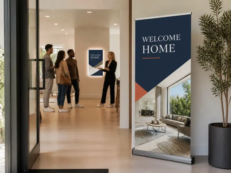 Displays & Posters shown in a real business setting