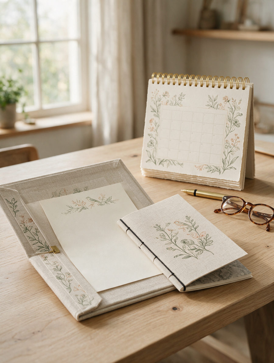 Stationery, Booklets & Cards shown in a real business setting