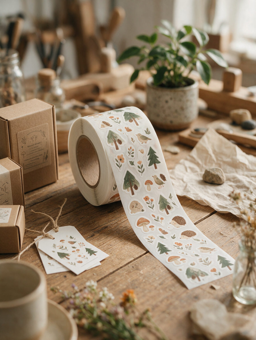 Stickers, Labels & Packaging shown in a real business setting