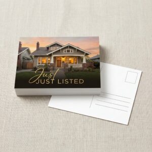 Postcards shown in a real business setting