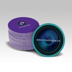 Circle Business Cards shown in a real business setting