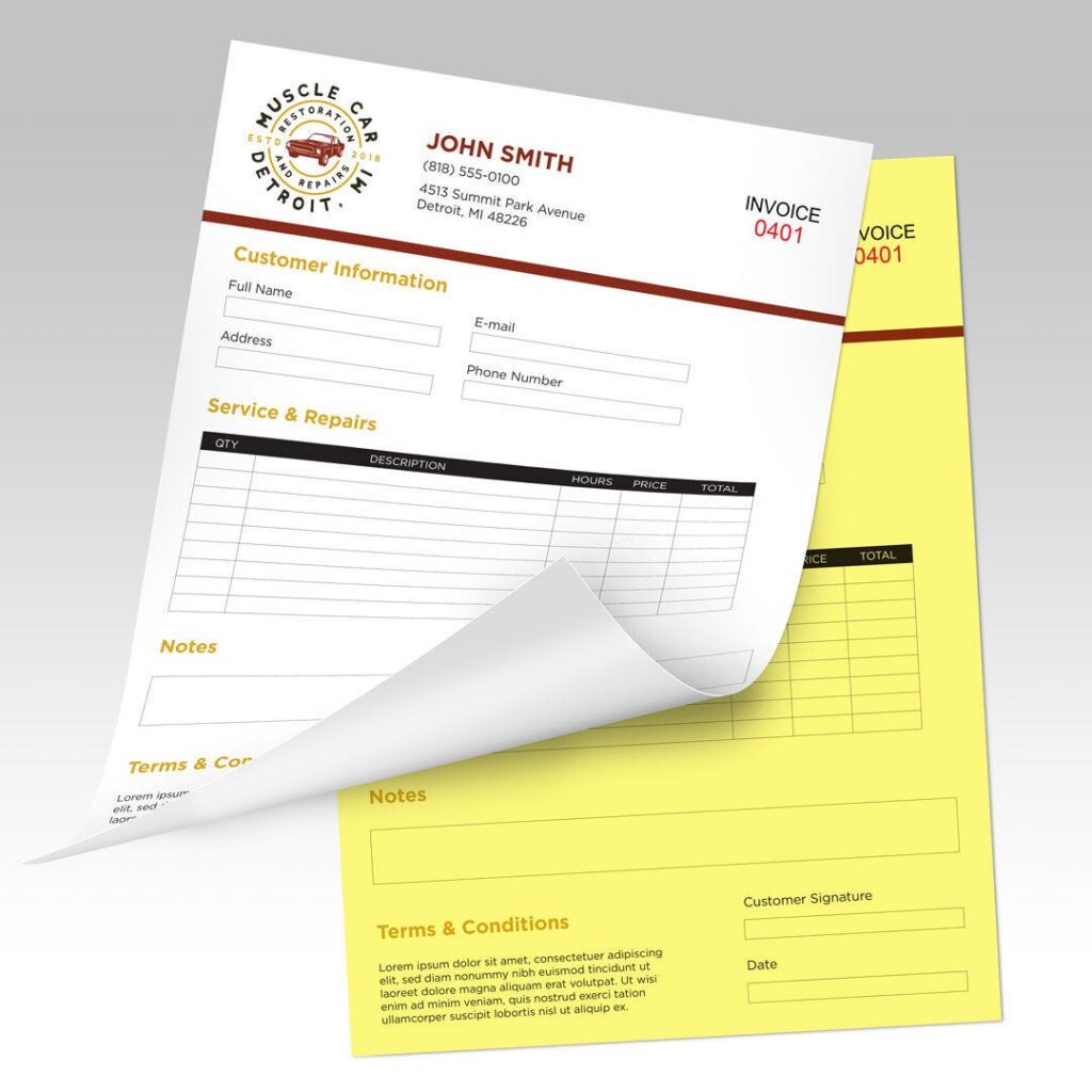 2-part NCR Forms with Variable Numbering