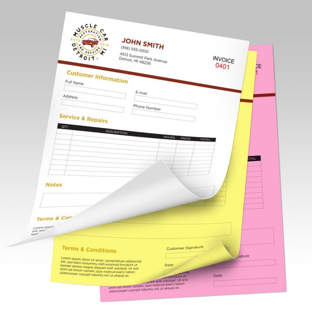 3-part NCR Forms with Variable Numbering