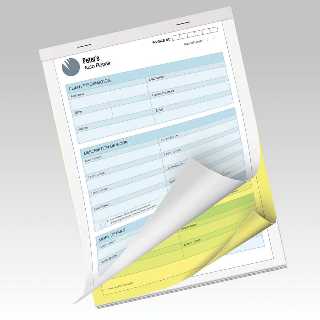 2-part NCR Form Pads with Wraparound Cover