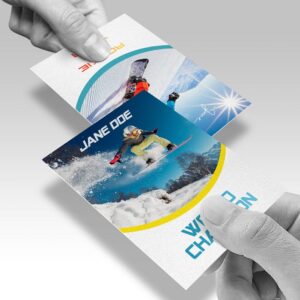 Pearl Trading Cards shown in a real business setting