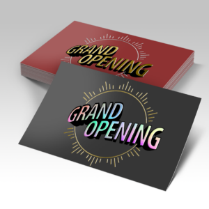 Dual Raised Postcards shown in a real business setting