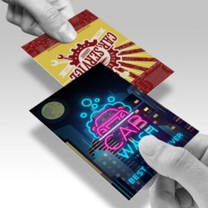 Silk Trading Cards shown in a real business setting